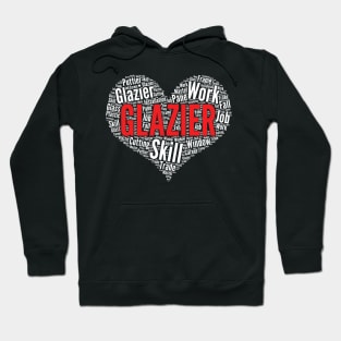 Glazier Heart Shape Word Cloud Design Glass Fitter product Hoodie